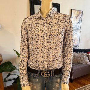 Banana Republic Dillion Etched Floral Print Blouse